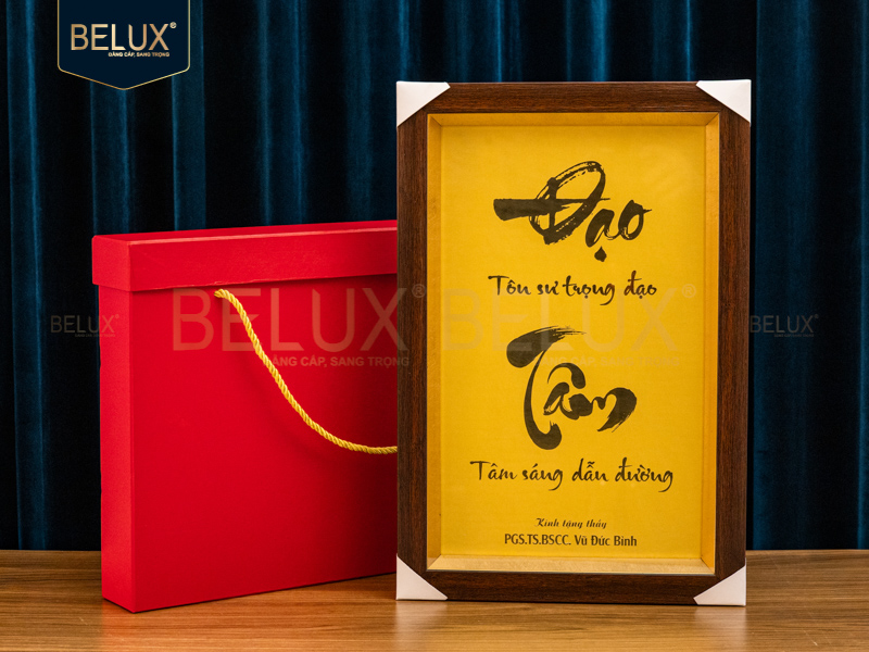 Tranh chữ Đạo Tâm bằng đồng 45x30cm thiết kế theo yêu cầu